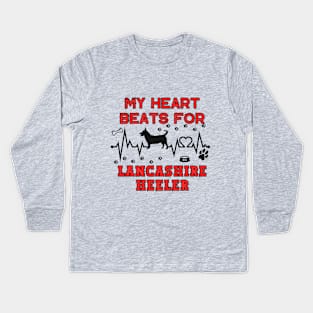 Lancashire Heeler - Heart Beat Kids Long Sleeve T-Shirt